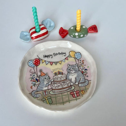 Birthday set , Cats cake