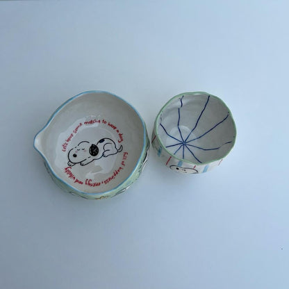 Matcha set with beach bag-snoopy