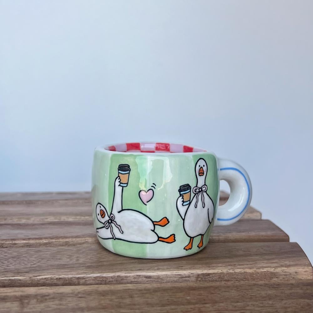 Duck and hot coffee