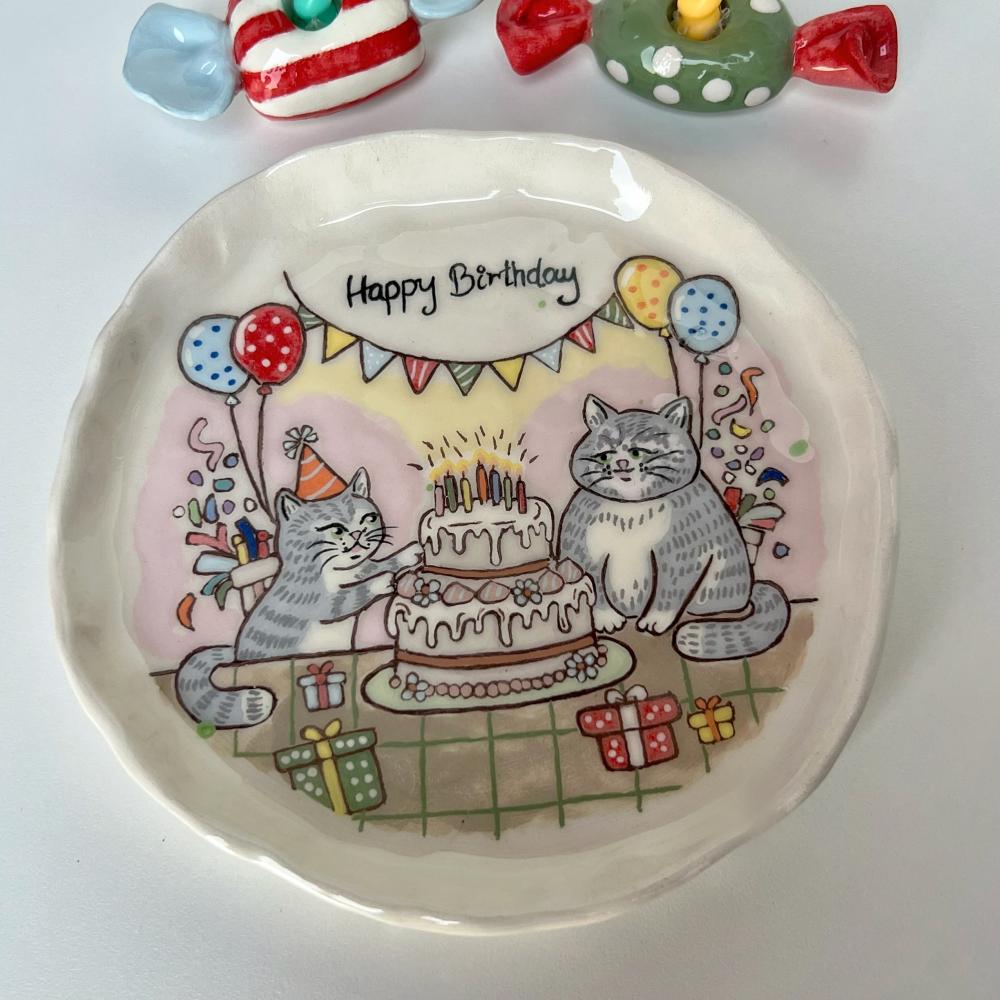 Birthday set , Cats cake