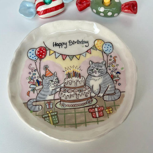 Birthday set , Cats cake