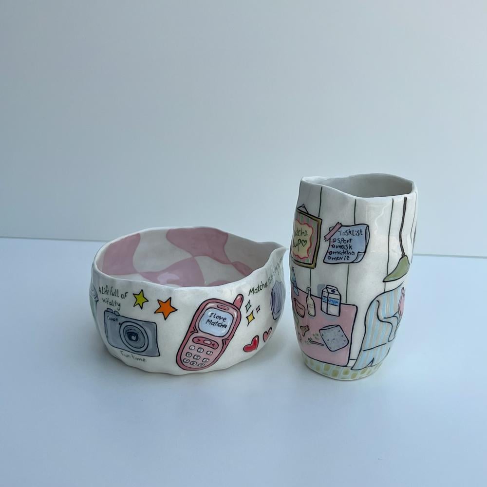 Matcha set with beach bag-matcha girl
