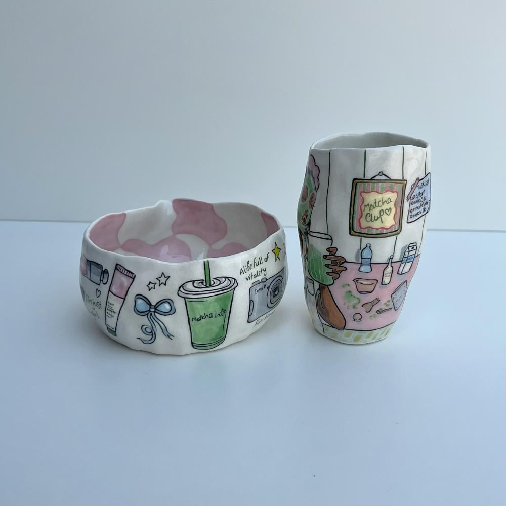 Matcha set with beach bag-matcha girl