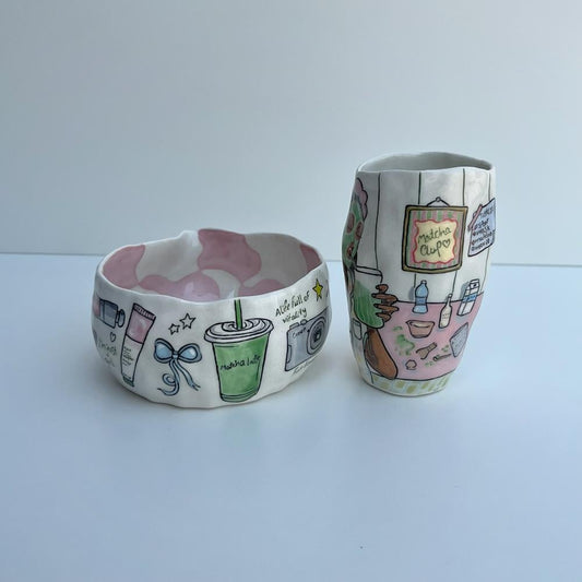 Matcha set with beach bag-matcha girl