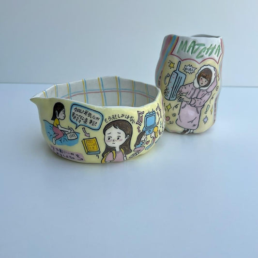 Matcha set with beach bag-Korean matcha