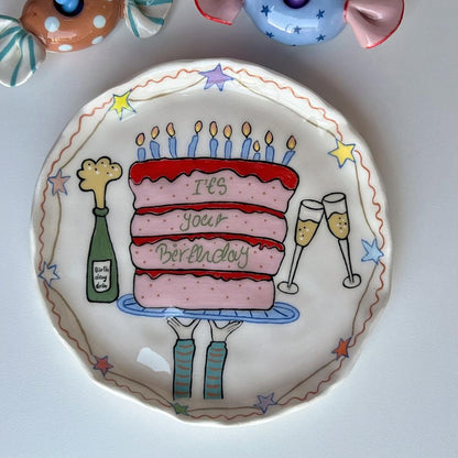 Birthday set , pink cake
