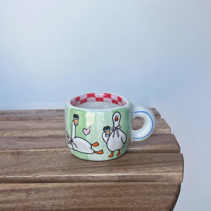 Duck and hot coffee