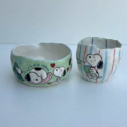 Matcha set with beach bag-snoopy