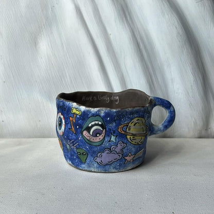 strange planets cup & small beach bag