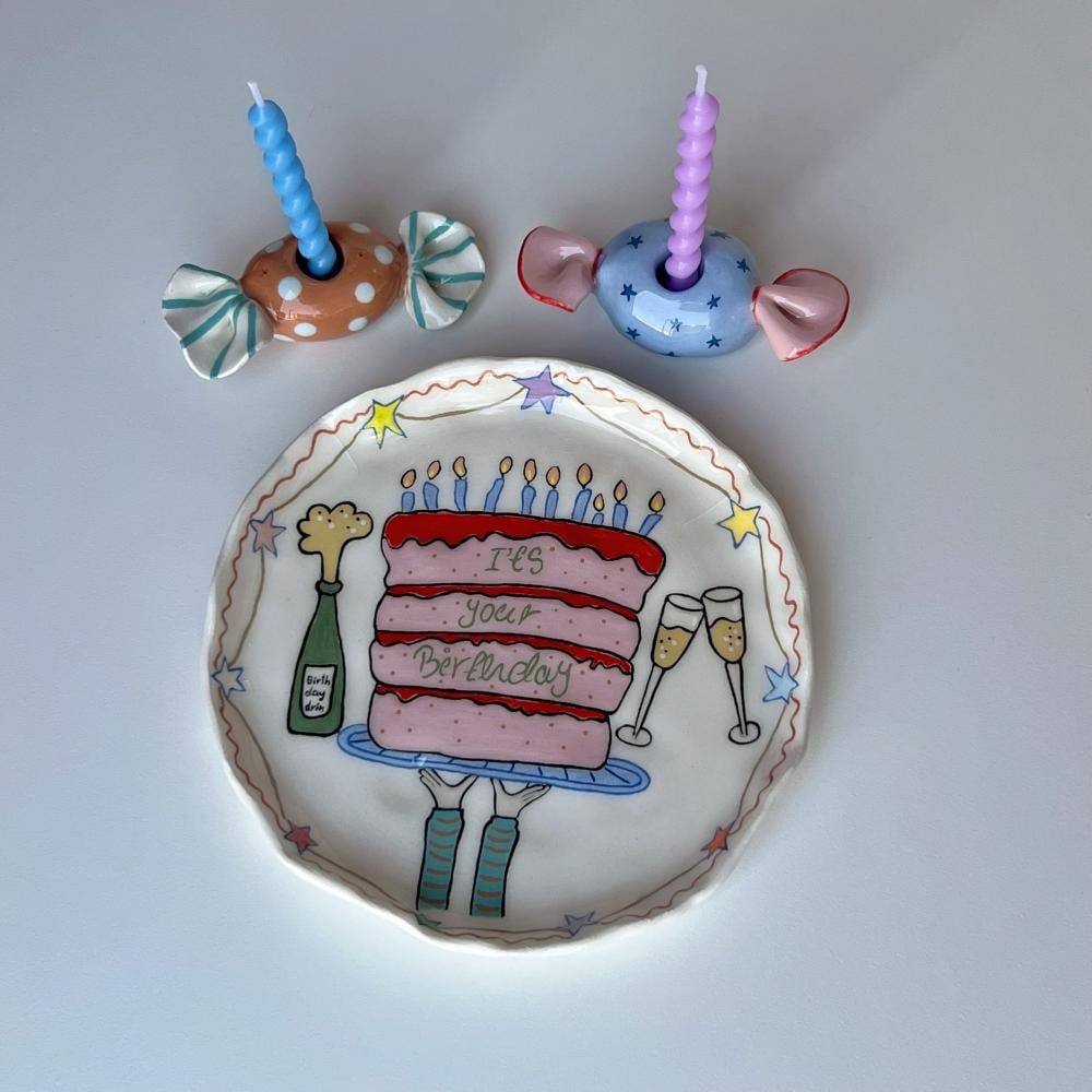 Birthday set , pink cake