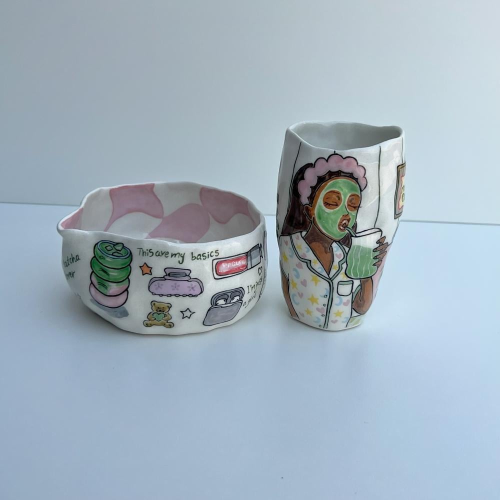 Matcha set with beach bag-matcha girl